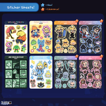 Sticker Sheets $8 | 2 for $12