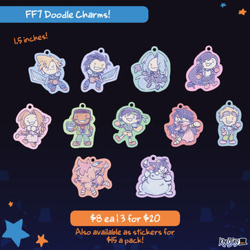 FF7 Doodle Charms $10 | 3 for $20