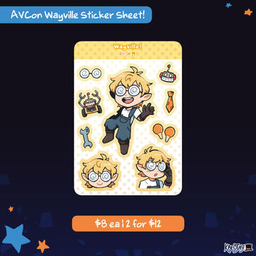 AVCon Wayville Sticker Sheet $8 | 2 for $12